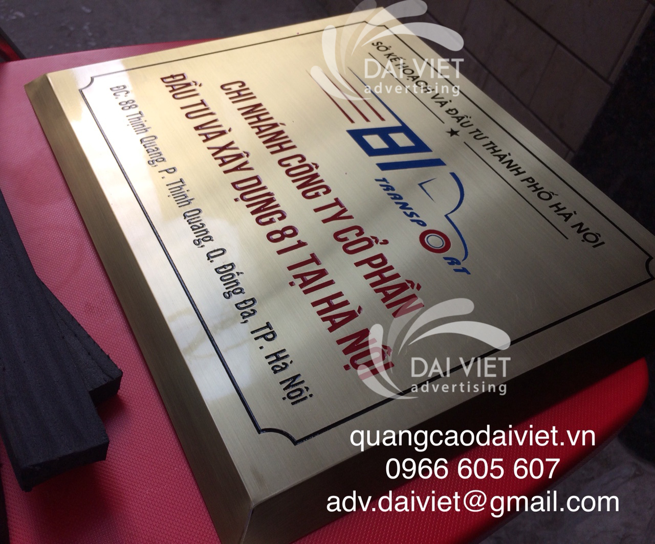 Báo giá biển đồng ăn mòn theo kích thước và độ dày Hình ảnh thực tế báo giá làm biển đồng ăn mòn, mức giá từ 550.000đ tùy kích thước, độ dày đồng và công nghệ ăn mòn tại xưởng Quảng Cáo Đại Việt.