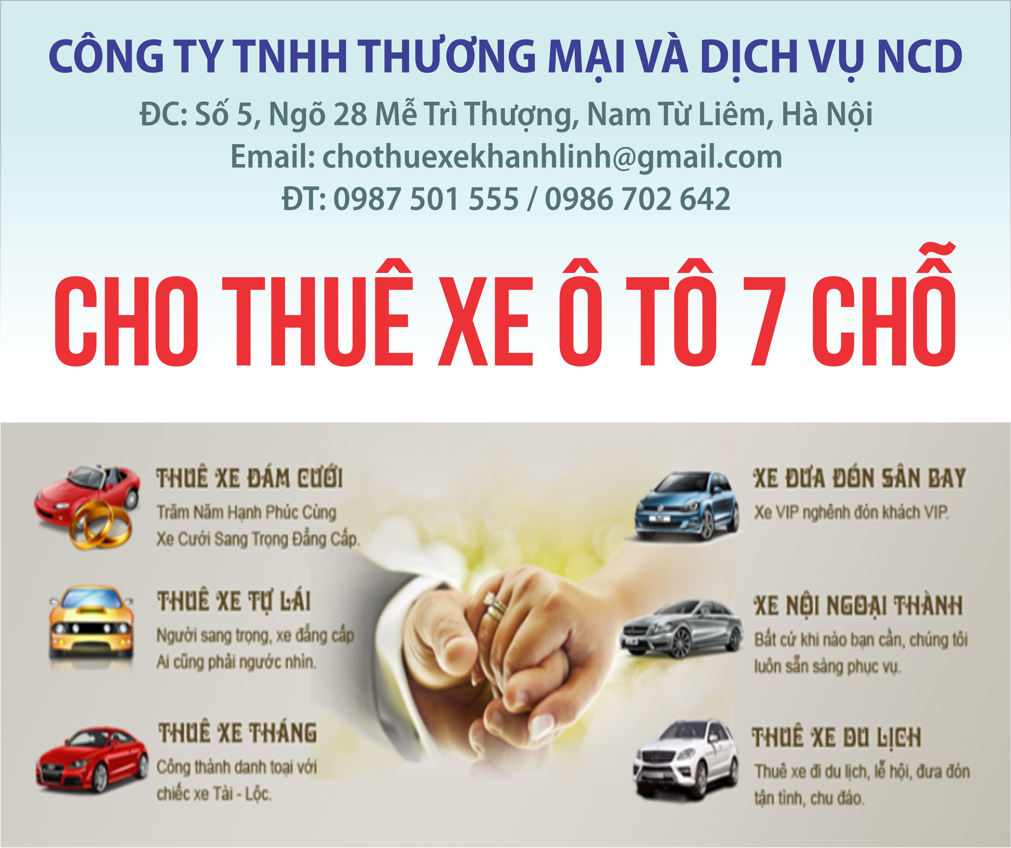 Cho thuê xe 7 chỗ tại Hà Nội
