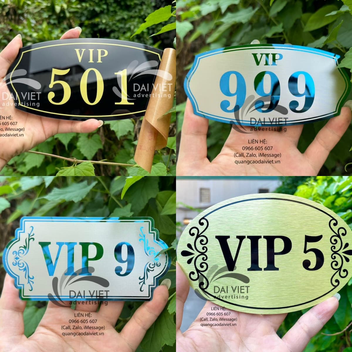 Gia công biển phòng VIP tại xưởng Hiện nay, biển phòng VIP thường được làm từ mica, inox, đồng ăn mòn hoặc mica khắc laser, với thiết kế đơn giản nhưng sang trọng, chữ rõ nét và độ bền cao. Nội dung phổ biến gồm: Phòng VIP, VIP Room, VIP 01 – 02… hoặc kết hợp logo theo yêu cầu riêng của từng đơn vị.