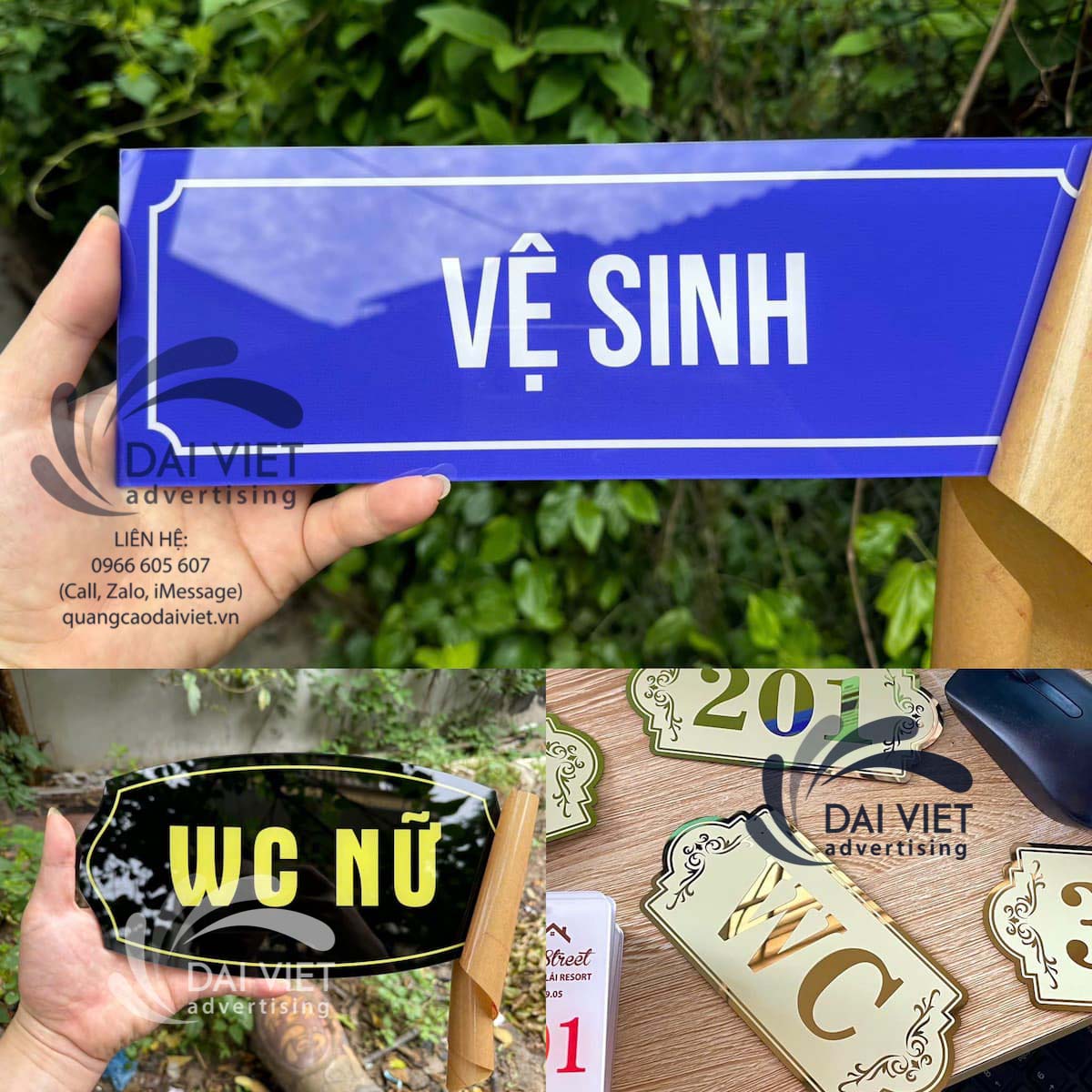 Làm Biển Nhà Vệ Sinh WC Nam Nữ – Rõ Ràng, Bền Đẹp, Giá Xưởng Quảng Cáo Đại Việt chuyên làm biển nhà vệ sinh, biển WC, Toilet, Restroom với icon Nam – Nữ sắc nét, chất liệu mica, alu, inox bền đẹp, phù hợp văn phòng, nhà hàng, khách sạn, spa, trung tâm thương mại.